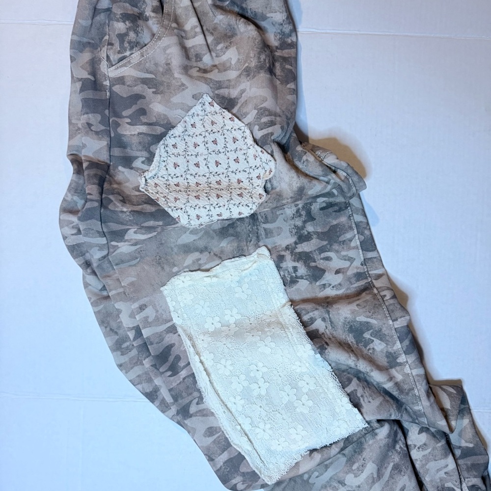 POL desert camo patchwork Patterned Drawstring Jo… - image 6